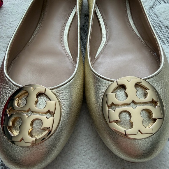 NEW tory Burch Claire ballet flat spark gold - Picture 6 of 7